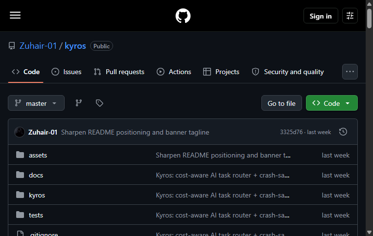 Kyros multi-agent control loop